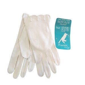 Vintage White Cotton Gloves1950s by Hansen. NEW